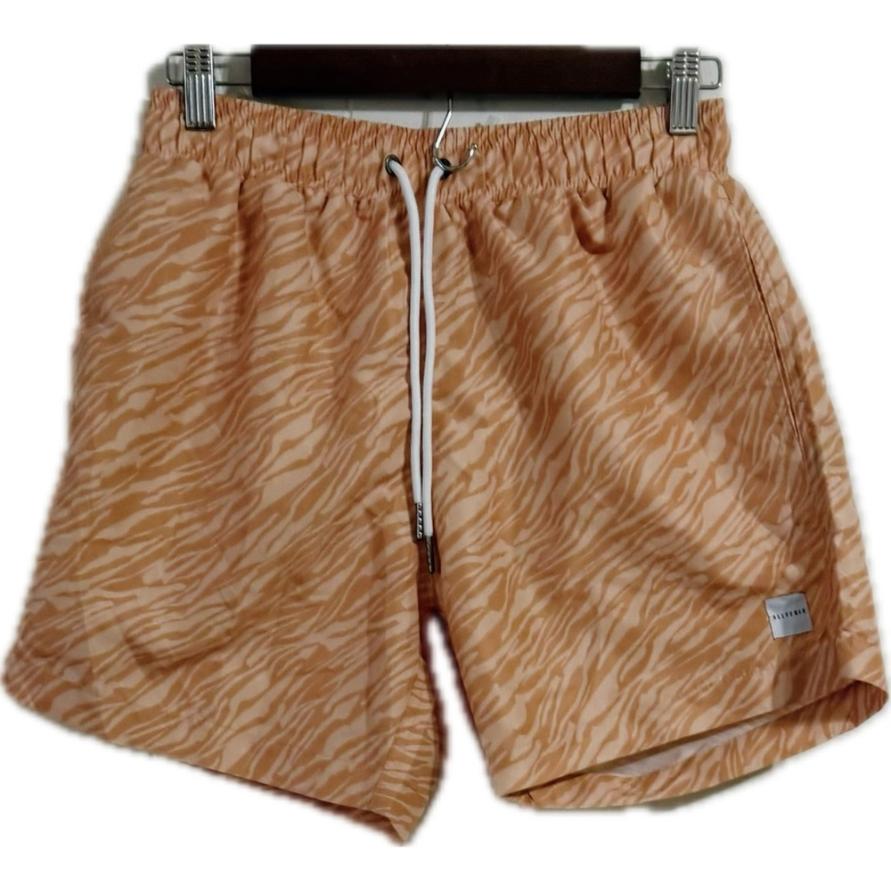 Stylish‎ Tan Zebra Pattern Swim Trunks for Men